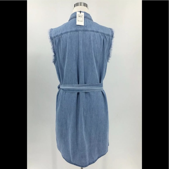NWT 7 For All Mankind JAPANESE FABRIC Chambray‎ Dress Size: LARGE - Picture 8 of 8